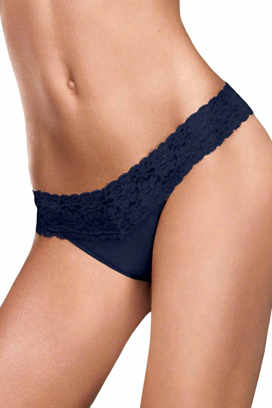 Maidenform Navy Dream Lace-Trim Thong