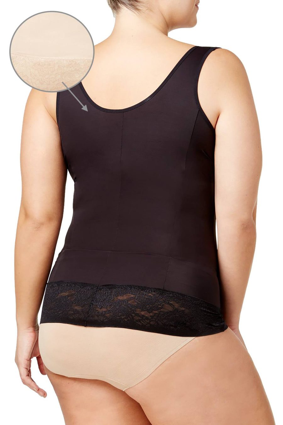 Maidenform PLUS Body Beige Curvy Firm Control Lace-Hem Torsette