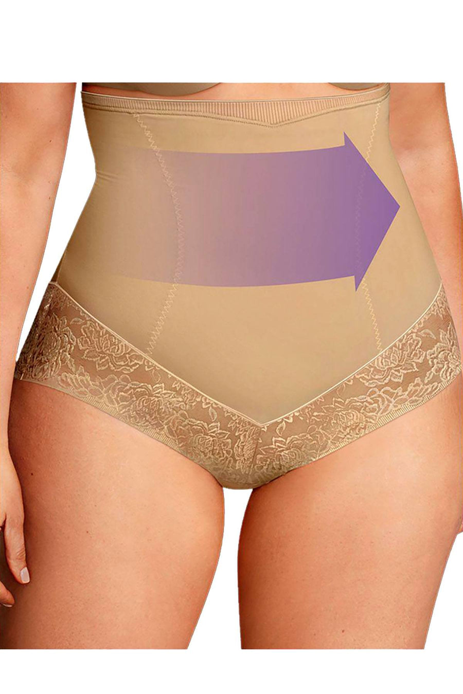 Maidenform PLUS Firm Foundations Firm Control High Waist Brief in Body Beige