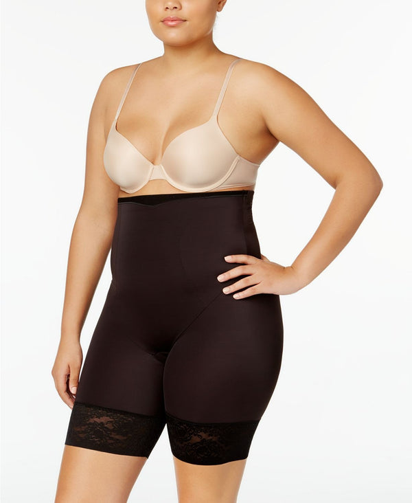 Maidenform PLUS Firm Foundations Firm Control High Waist Thigh Slimmer in Black