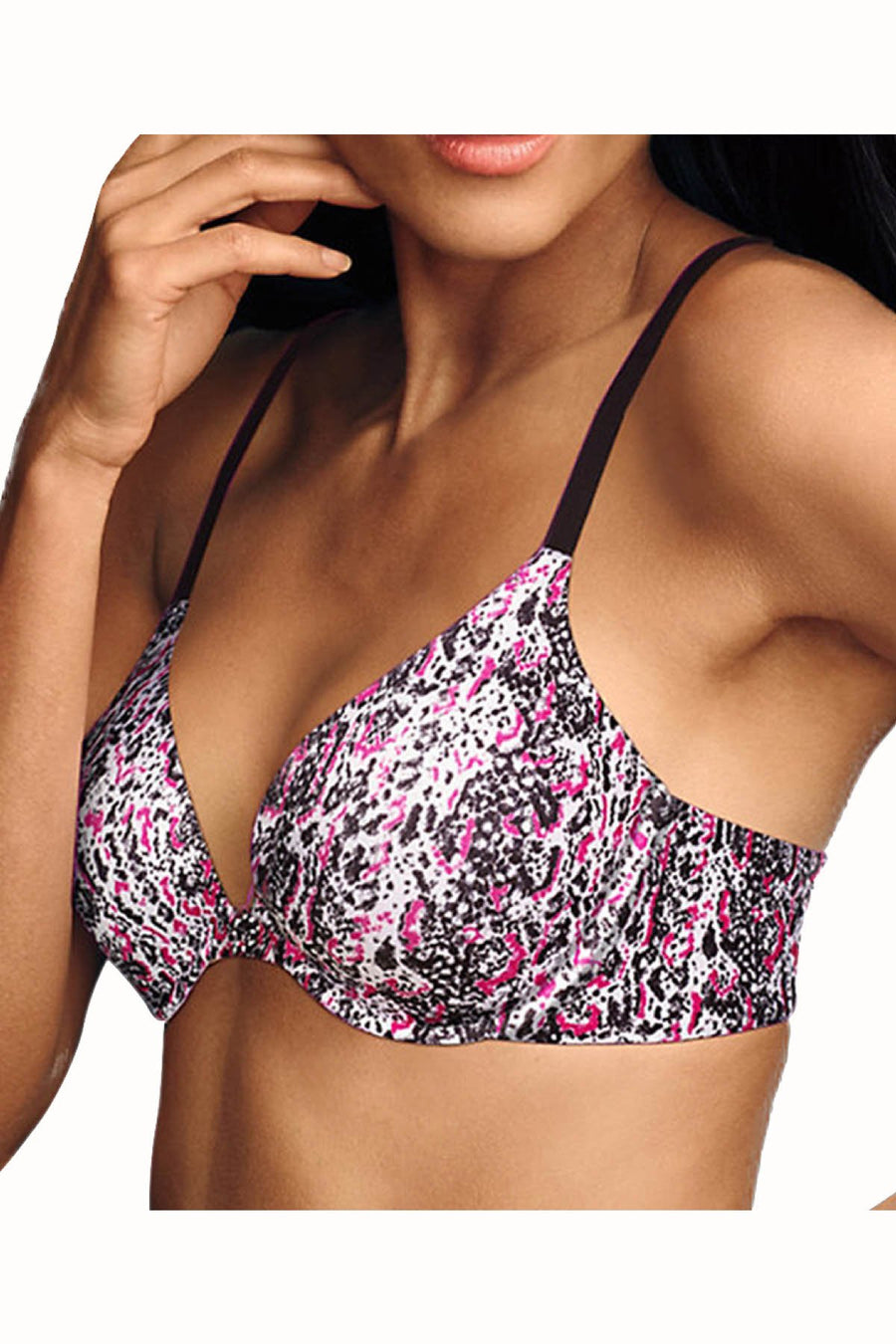 Maidenform Strawberry/Snakeskin-Print Custom-Lift Satin Demi T-Shirt Bra
