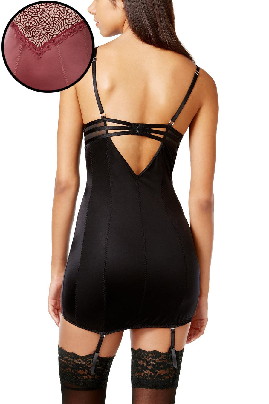 Maidenform Vino Flocked-Mesh/Lace Super-Sexy Garter Slip