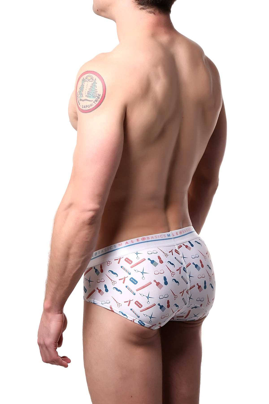 Male Basics Barber-Printed Hipster Brief