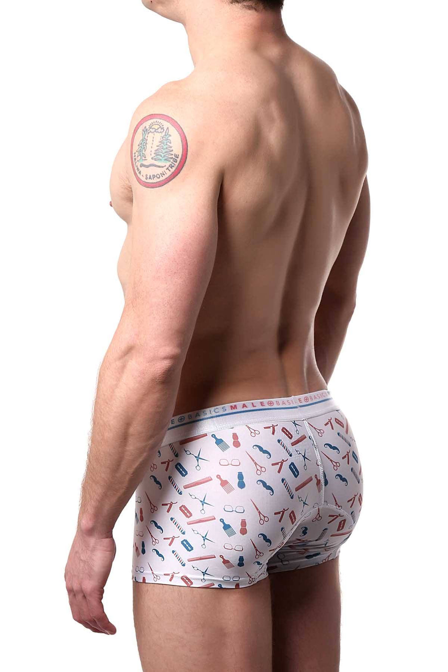 Male Basics Barber-Printed Hipster Trunk