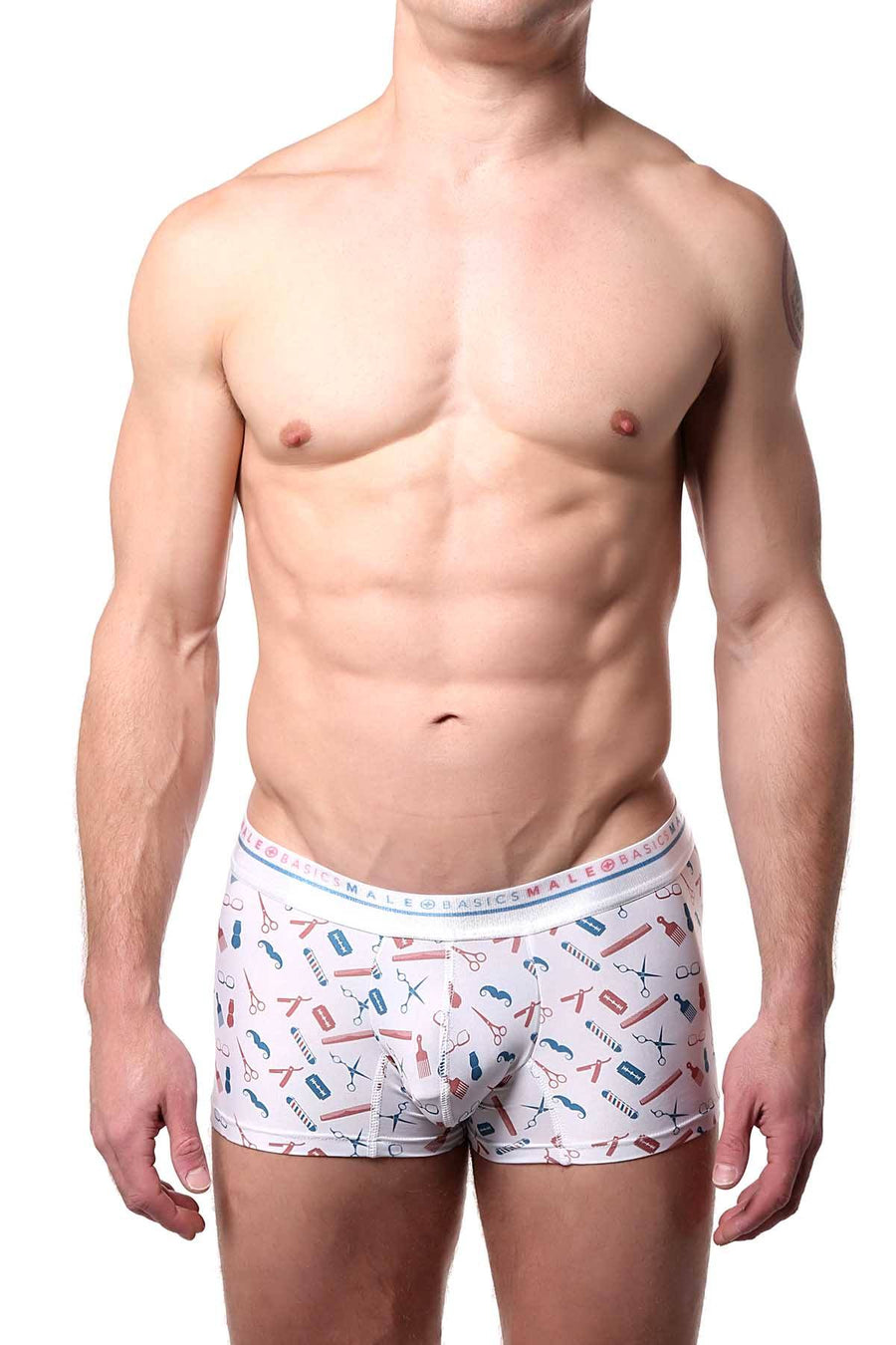 Male Basics Barber-Printed Hipster Trunk