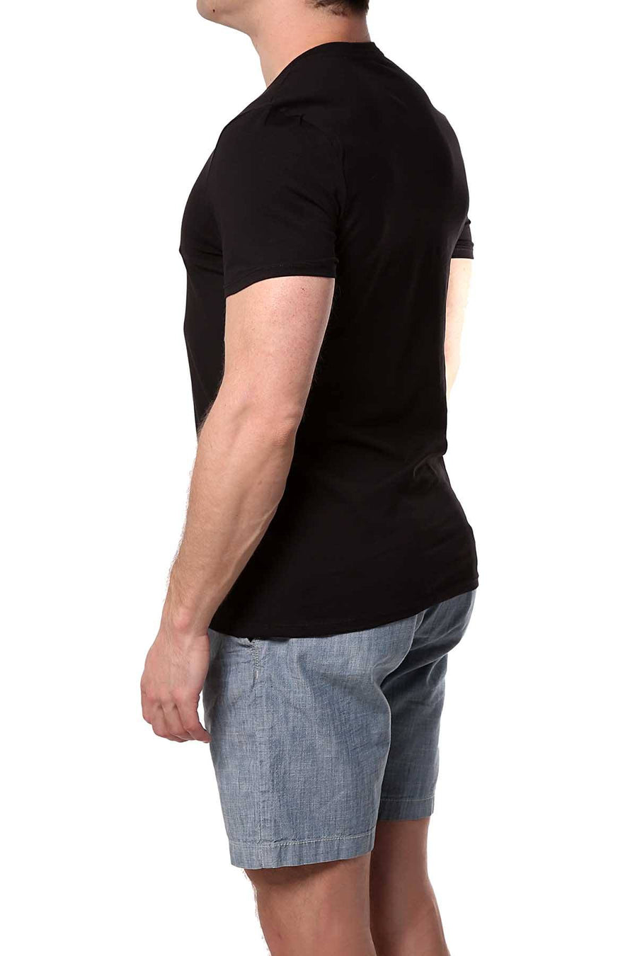 Male Basics Black Everyday Pima V-Neck Tee