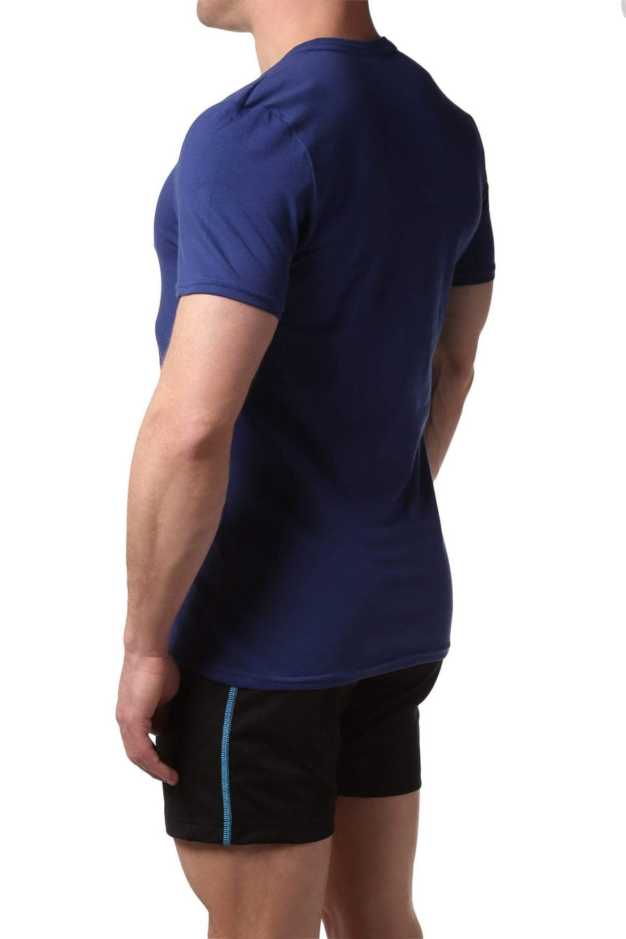 Male Basics Carbon Blue Everyday Pima V-Neck
