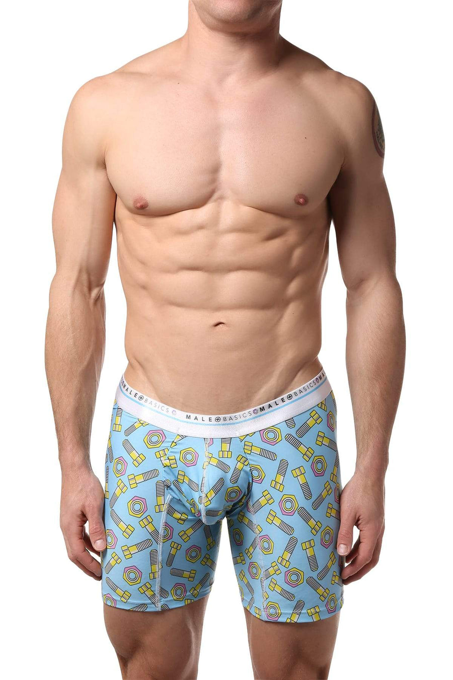 Male Basics Nut/Bolts-Printed Hipster Boxer Brief