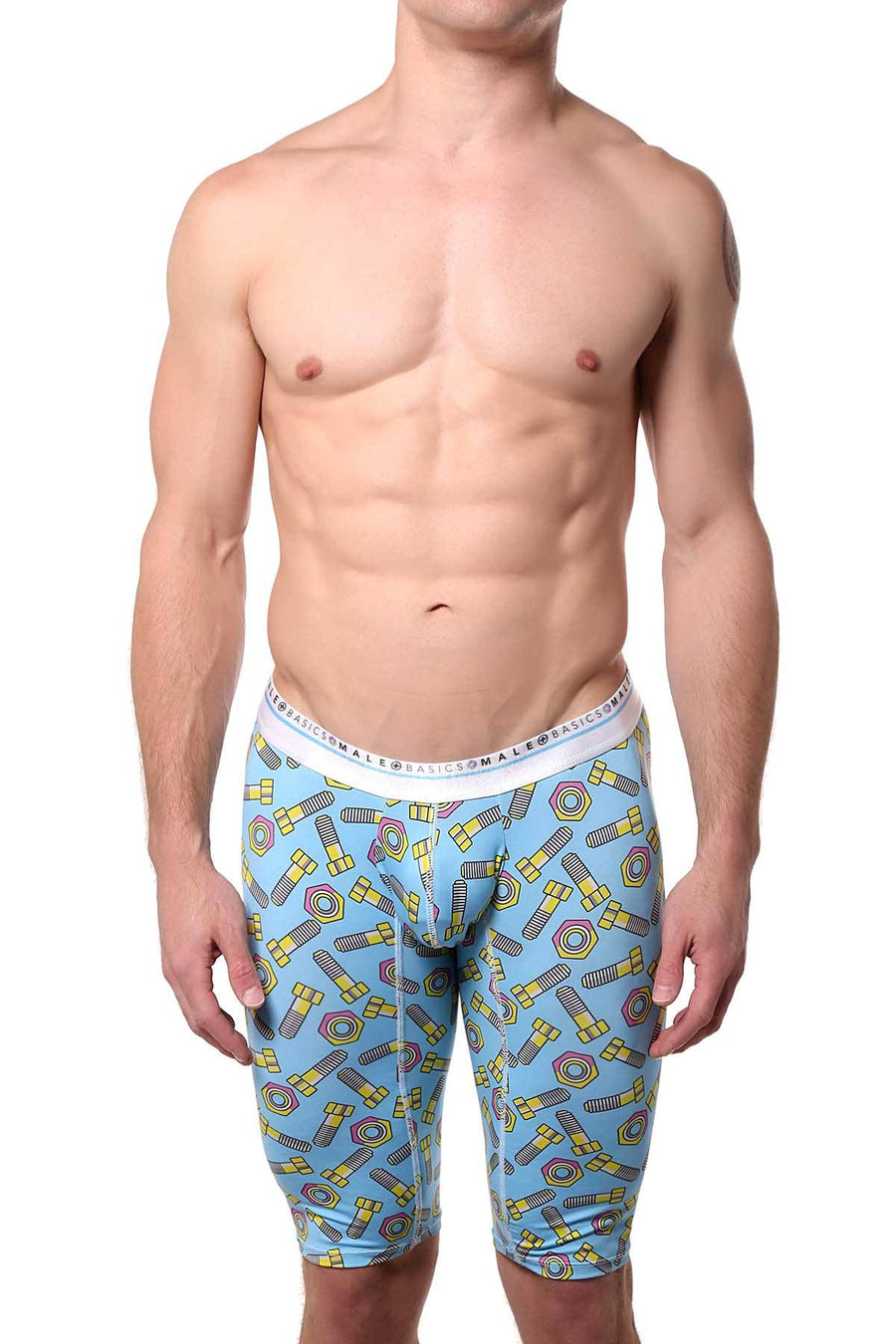 Male Basics Nuts/Bolts-Printed Athletic Microfiber Boxer