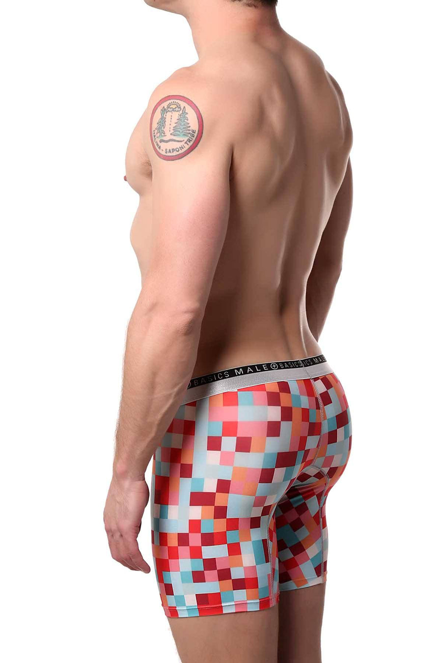 Male Basics Red Pixels Hipster Boxer Brief