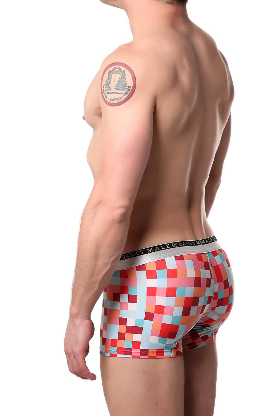 Male Basics Red Pixels Hipster Trunk