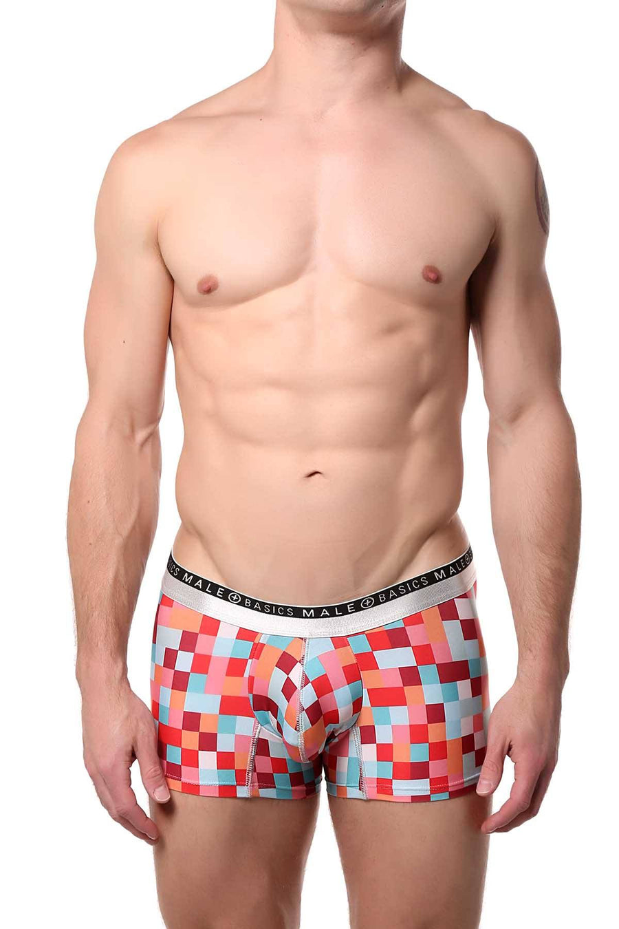 Male Basics Red Pixels Hipster Trunk
