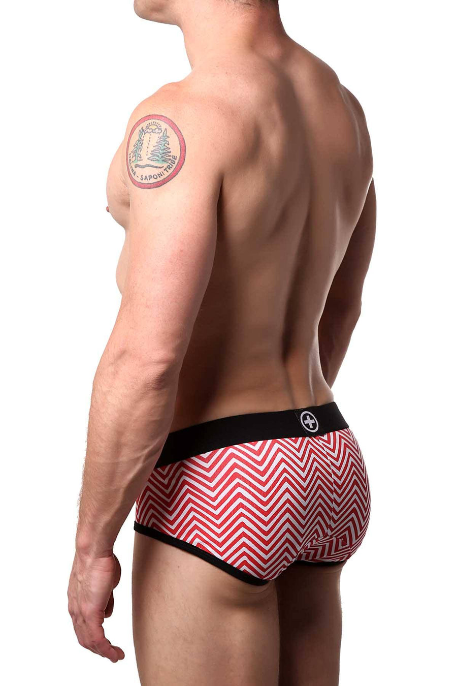 Male Basics Red/White Chevron Brief