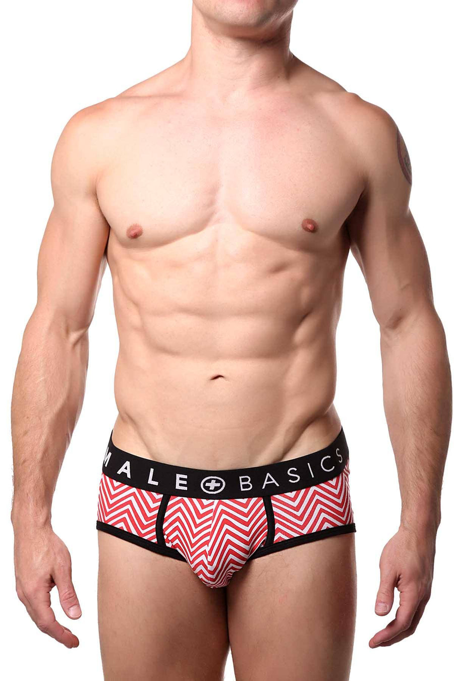 Male Basics Red/White Chevron Brief