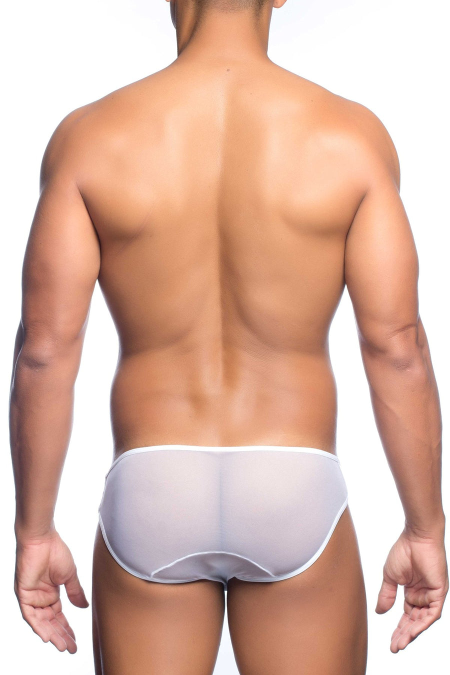 Male Basics White Side Way Mesh Bikini