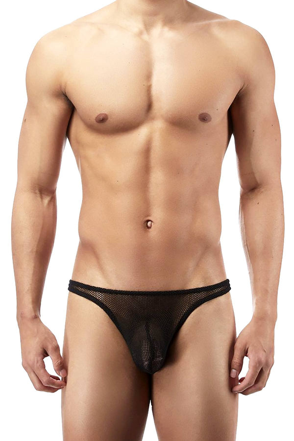 Male Power Black Stretch-Net Bong Thong