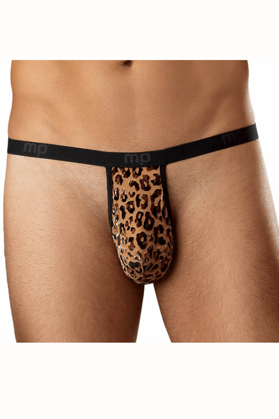 Male Power Black/Tan Animal Burnout Thong