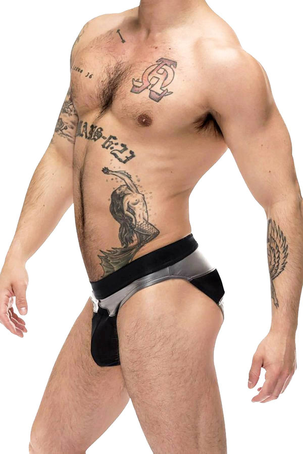 Male Power Grey/Black Iron-Clad Bikini Brief