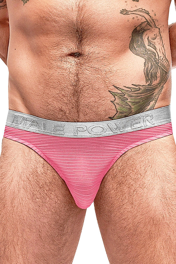 Male Power Salmon Mesh/Rib Bong Thong