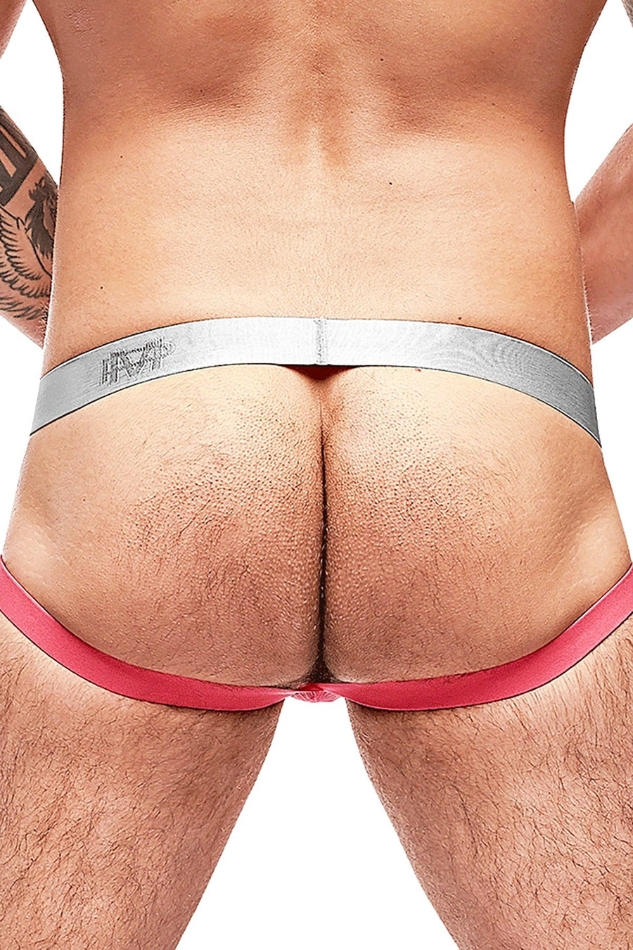 Male Power Salmon Mesh/Rib Ring Jock