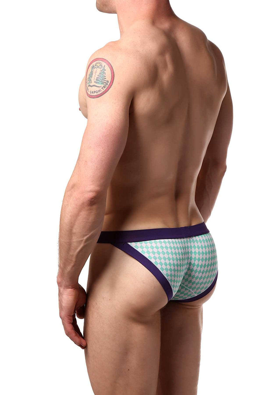 Manview Purple Checkered Mini-Brief