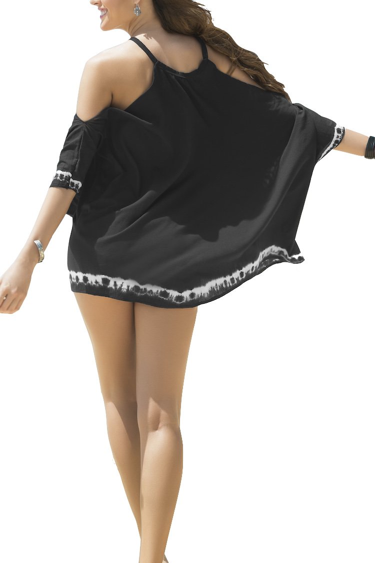 Mapale Black Cold Shoulder Shortie Beach Dress