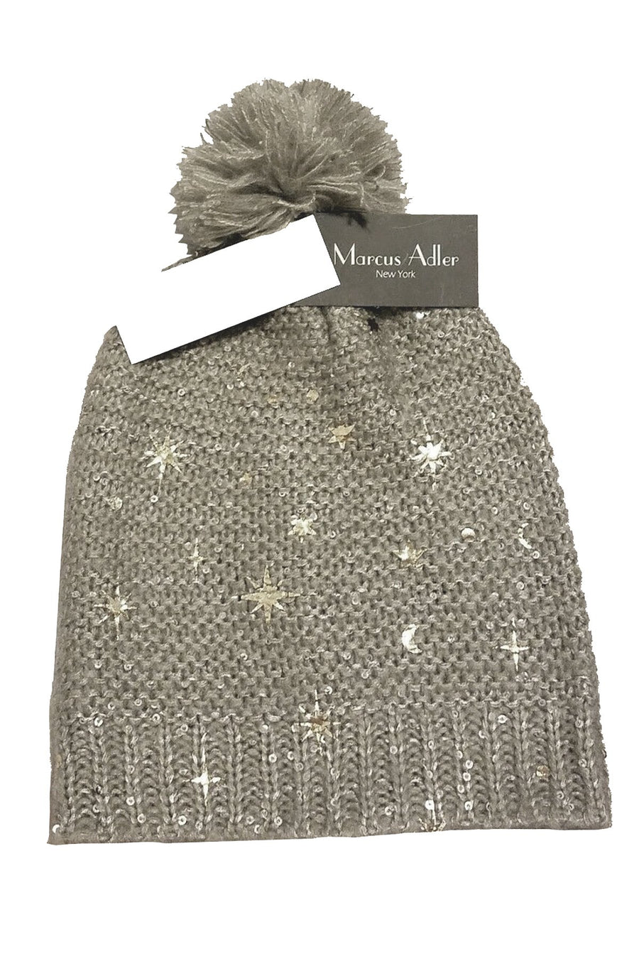Marcus Adler Charcoal Starburst Pom-Pom Beanie