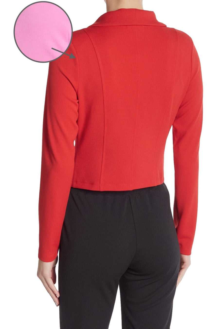 Material Girl Fuschia Pink Junior's Cropped Crepe Blazer