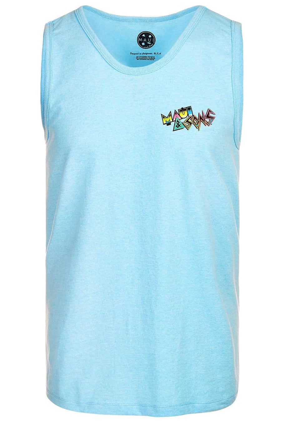 Maui And Sons Blue Sharkman Surf Graphic-Print Tank Top