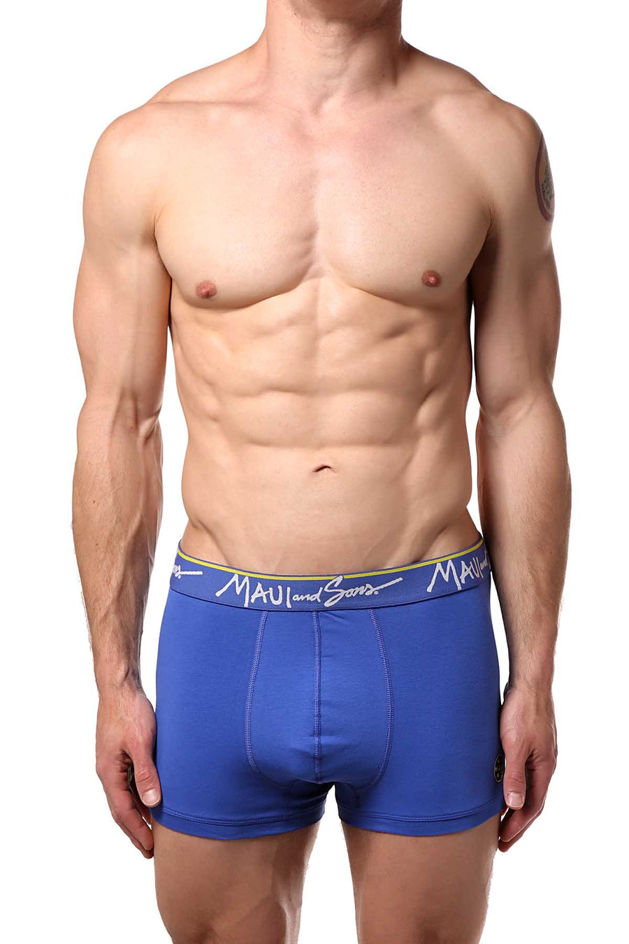Maui and Sons Blue/Tropical-Fruits Cotton-Stretch Trunk 2-Pack