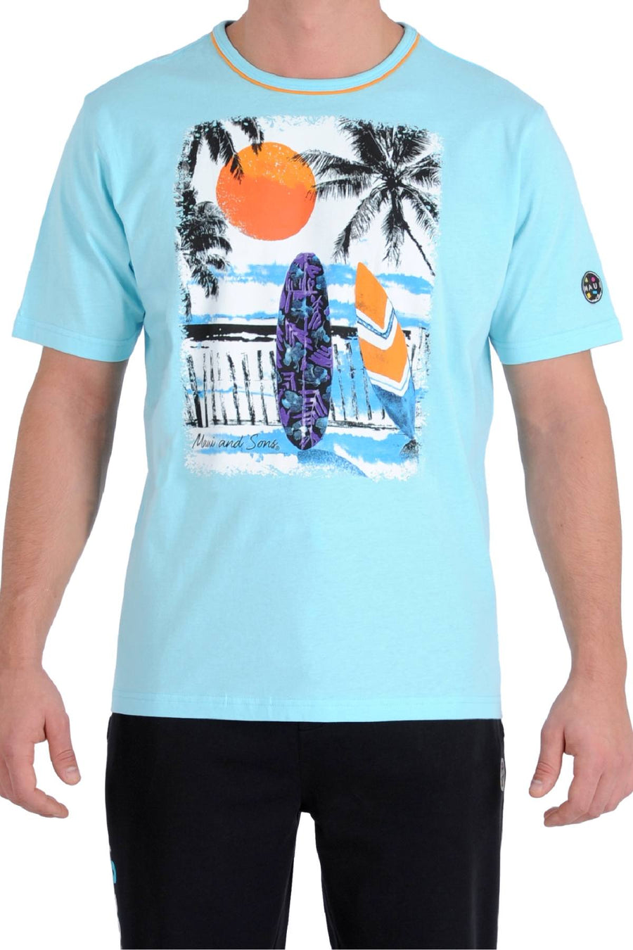 Maui and Sons Light-Blue Surfboard Tee