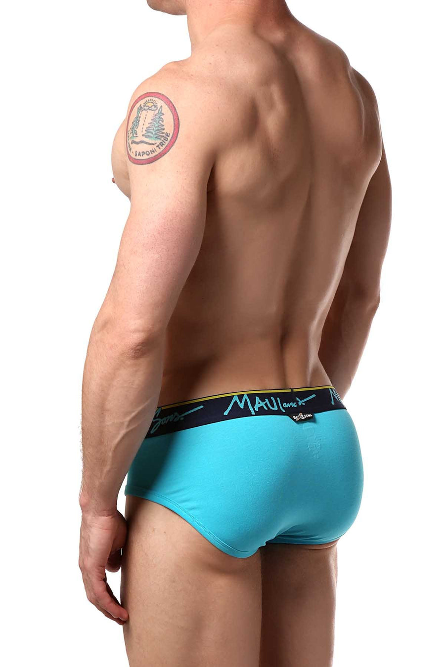 Maui and Sons Scuba-Blue/Pineapple Cotton-Stretch Brief 2-Pack