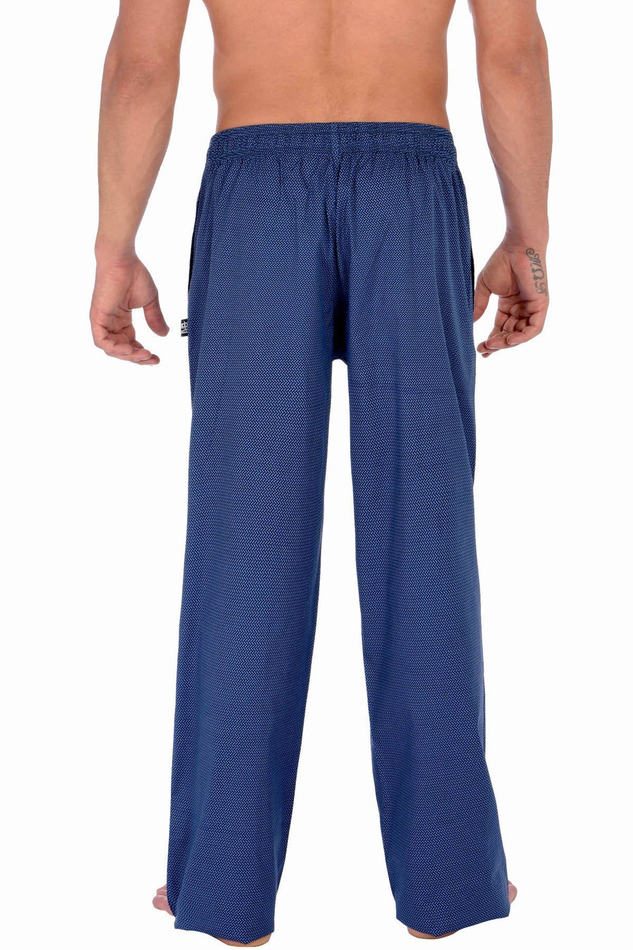 Memphis Blues Blue-Printed Cotton Woven Sleep Pant