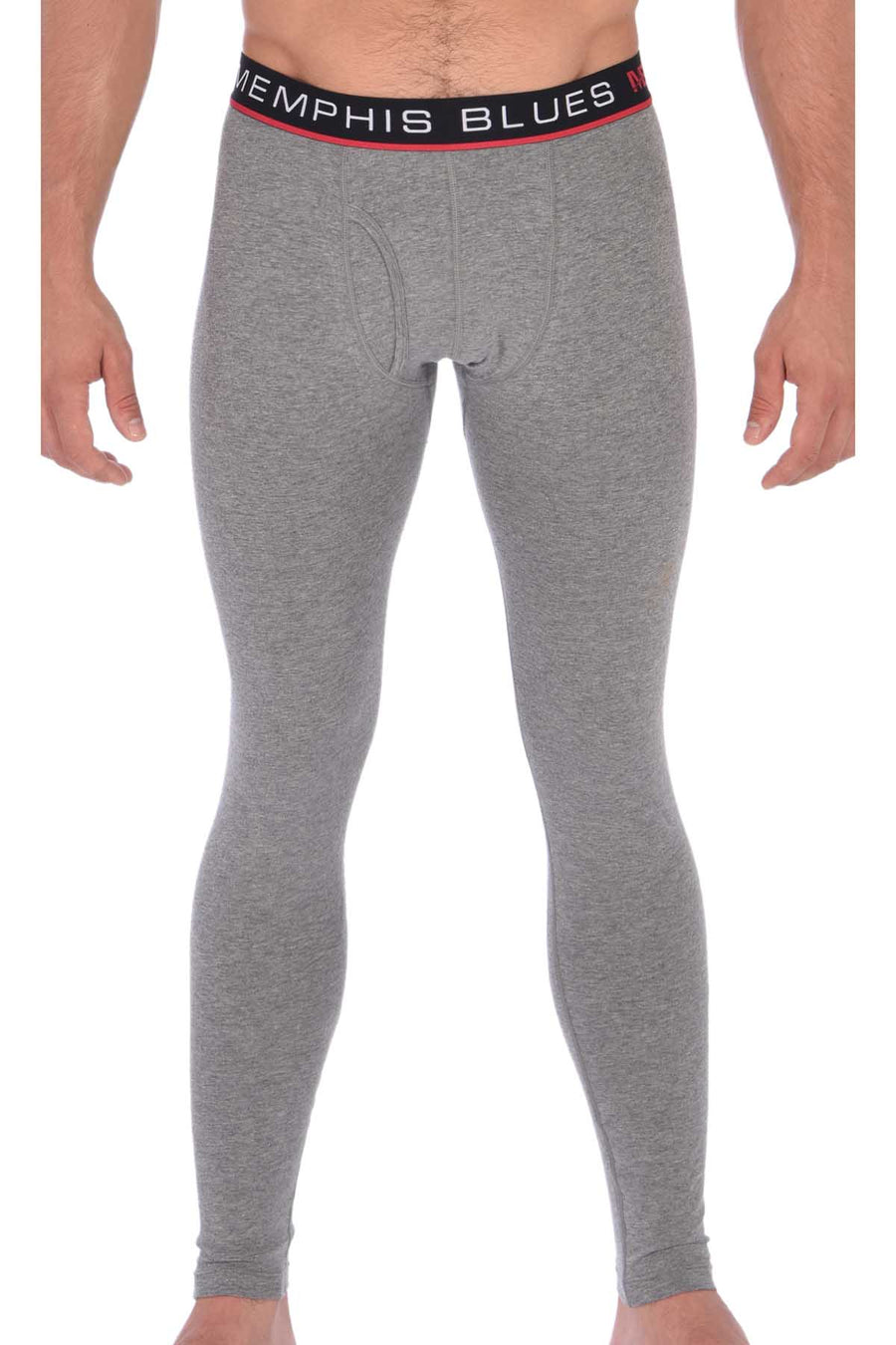 Memphis Blues Grey Cotton-Stretch Long Underwear