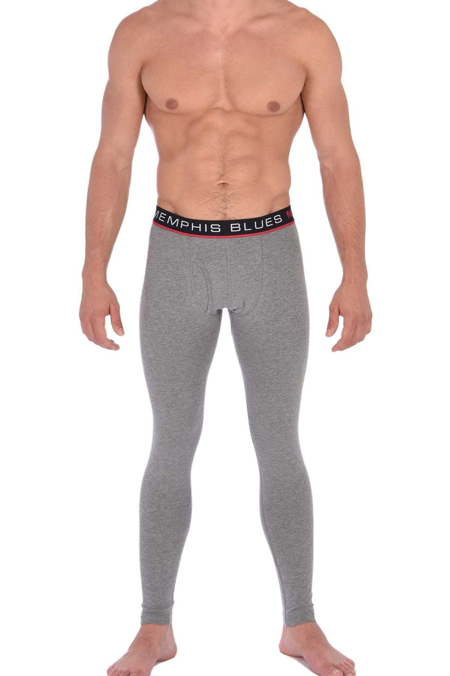 Memphis Blues Grey Cotton-Stretch Long Underwear