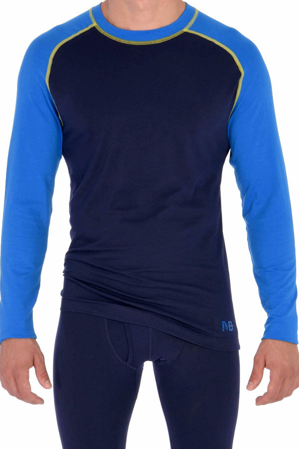 Memphis Blues Royal/Navy Cotton-Stretch L/S Crew-Neck Top