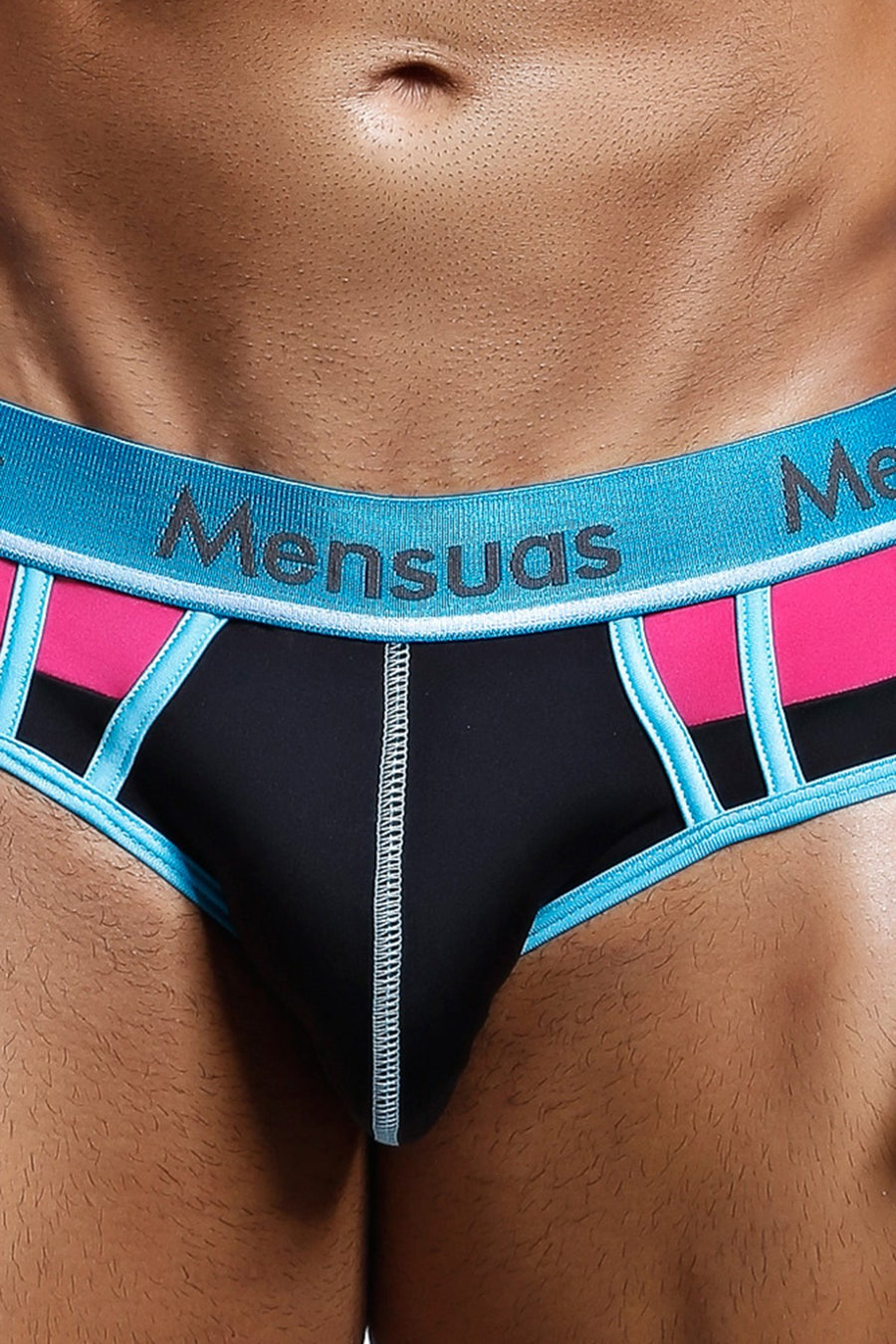 Mensuas Black/Turquoise/Pink Sensual Touch Brief