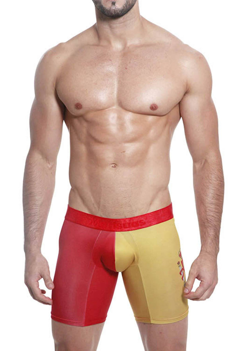 Mensuas Red/Mustard Spain Flag Long Boxer