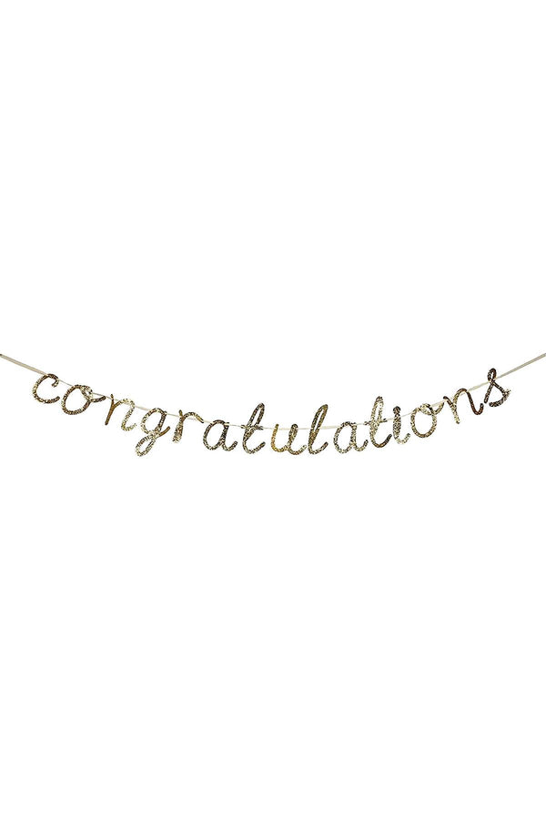 Meri Meri Gold Glitter Congratulations Garland