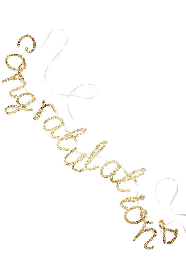 Meri Meri Gold Glitter Congratulations Garland
