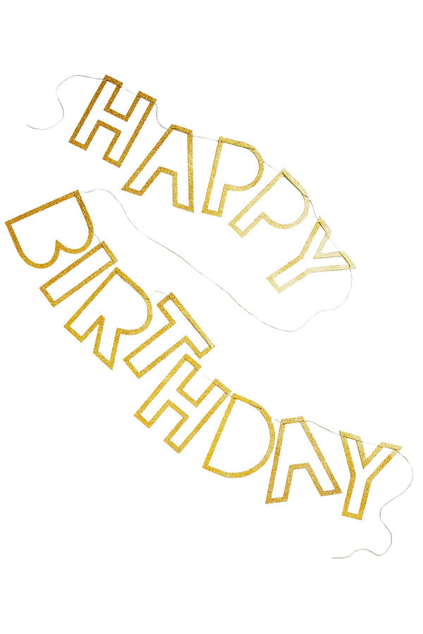 Meri Meri Gold Outline Happy Birthday Garland