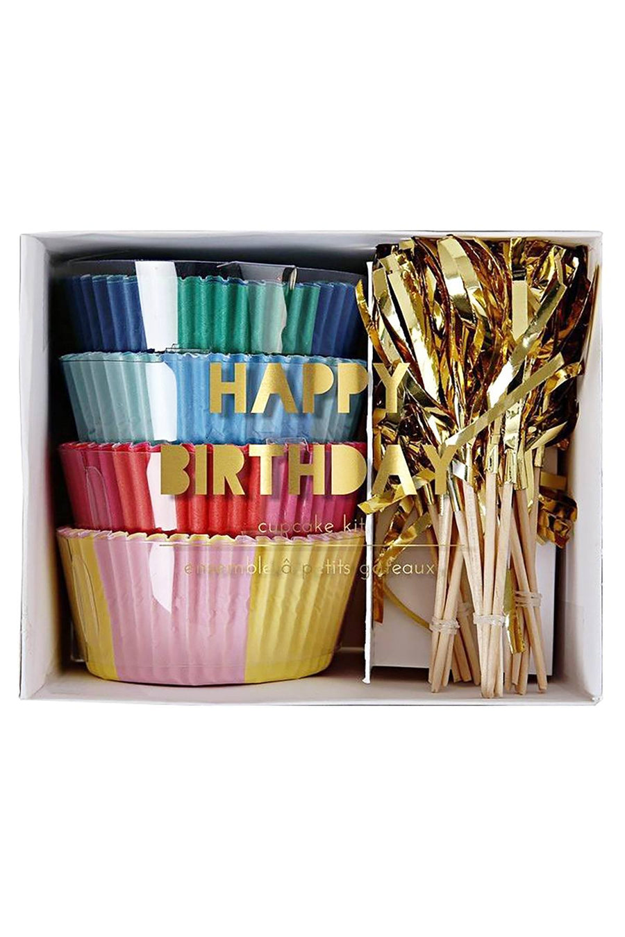 Meri Meri Pastel/Gold 'Happy Birthday' Cupcake Kit