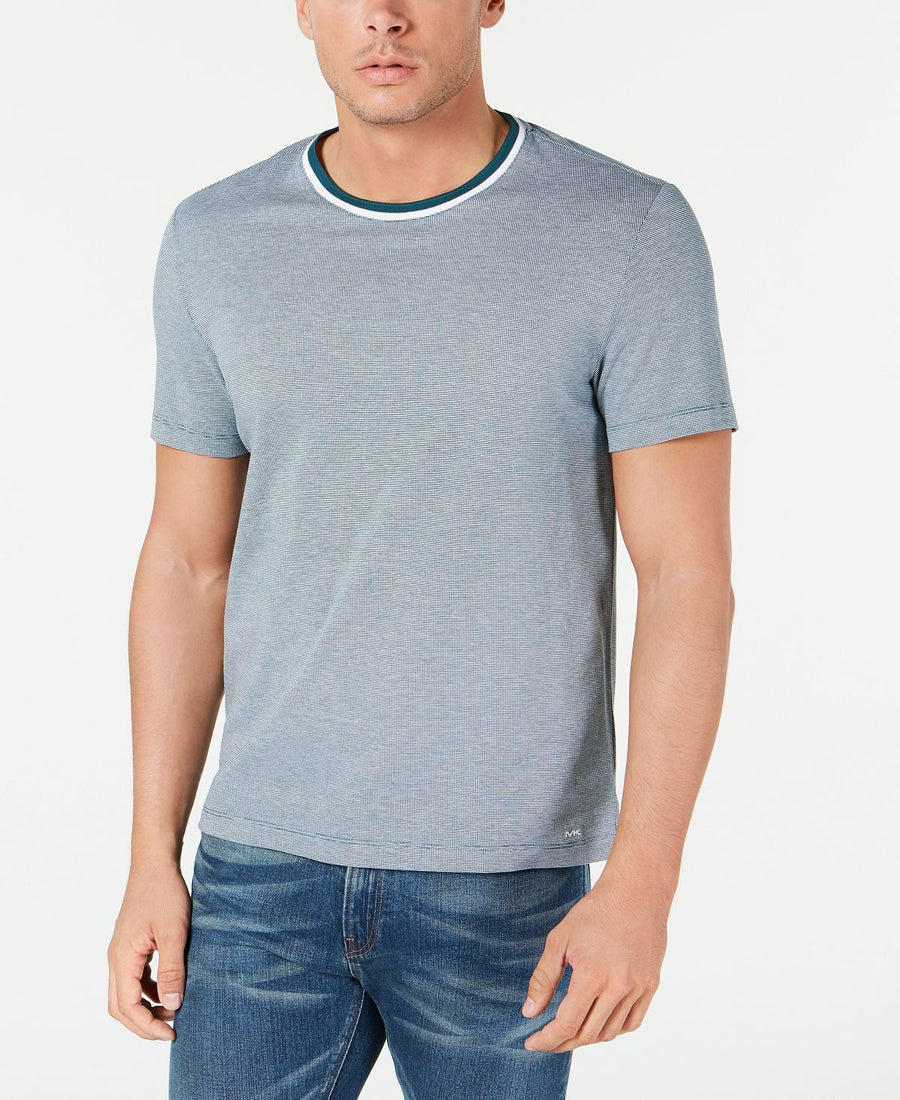 Michael Kors Birdseye Weave Tipped T-shirt Atlantic Green