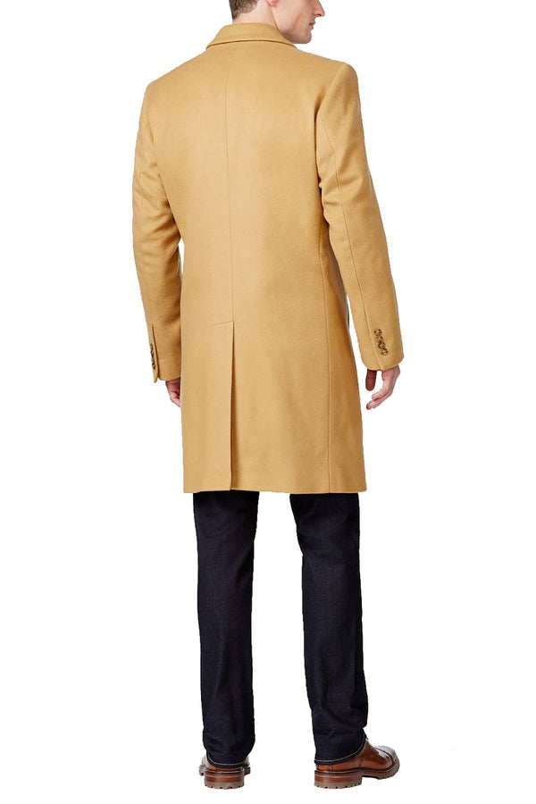 Michael Kors Camel Slim-Fit Madison Cashmere-Blend Overcoat