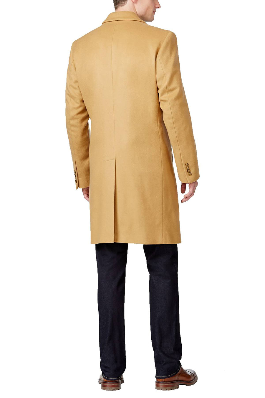Michael Kors Camel Slim-Fit Madison Cashmere-Blend Overcoat
