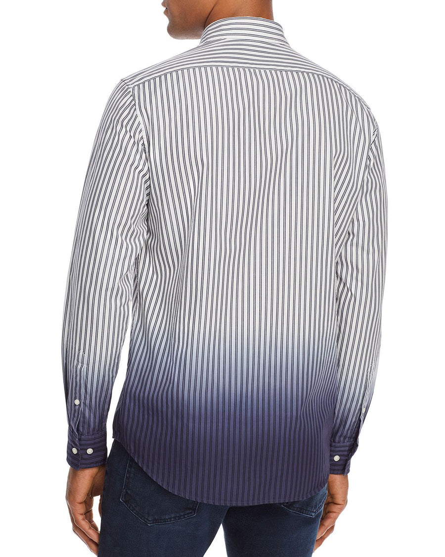 Michael Kors Dip-dyed Striped Slim Fit Shirt Midnight