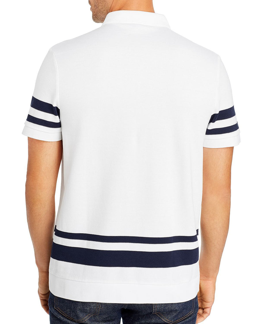 Michael Kors Engineered Stripe-trimmed Classic Fit Polo Shirt White