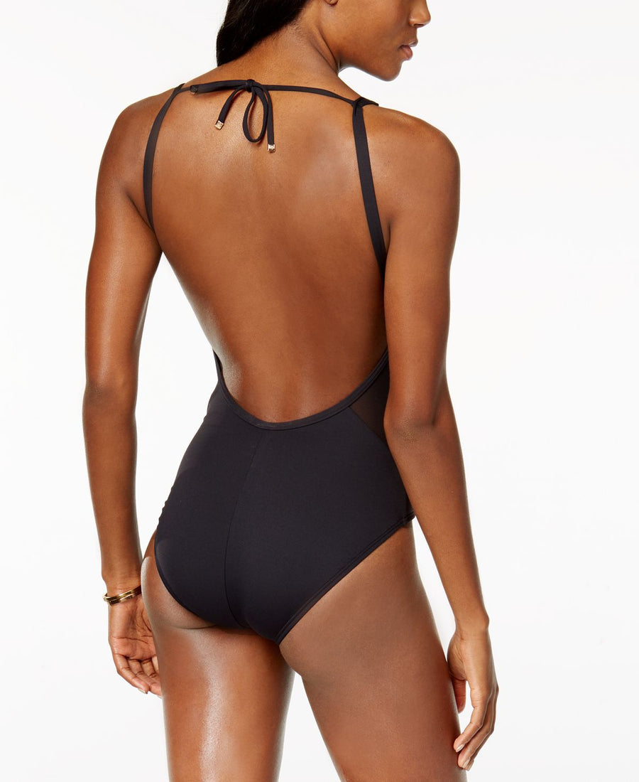 Michael Kors Michael Illusion One-piece Swimsuit Black