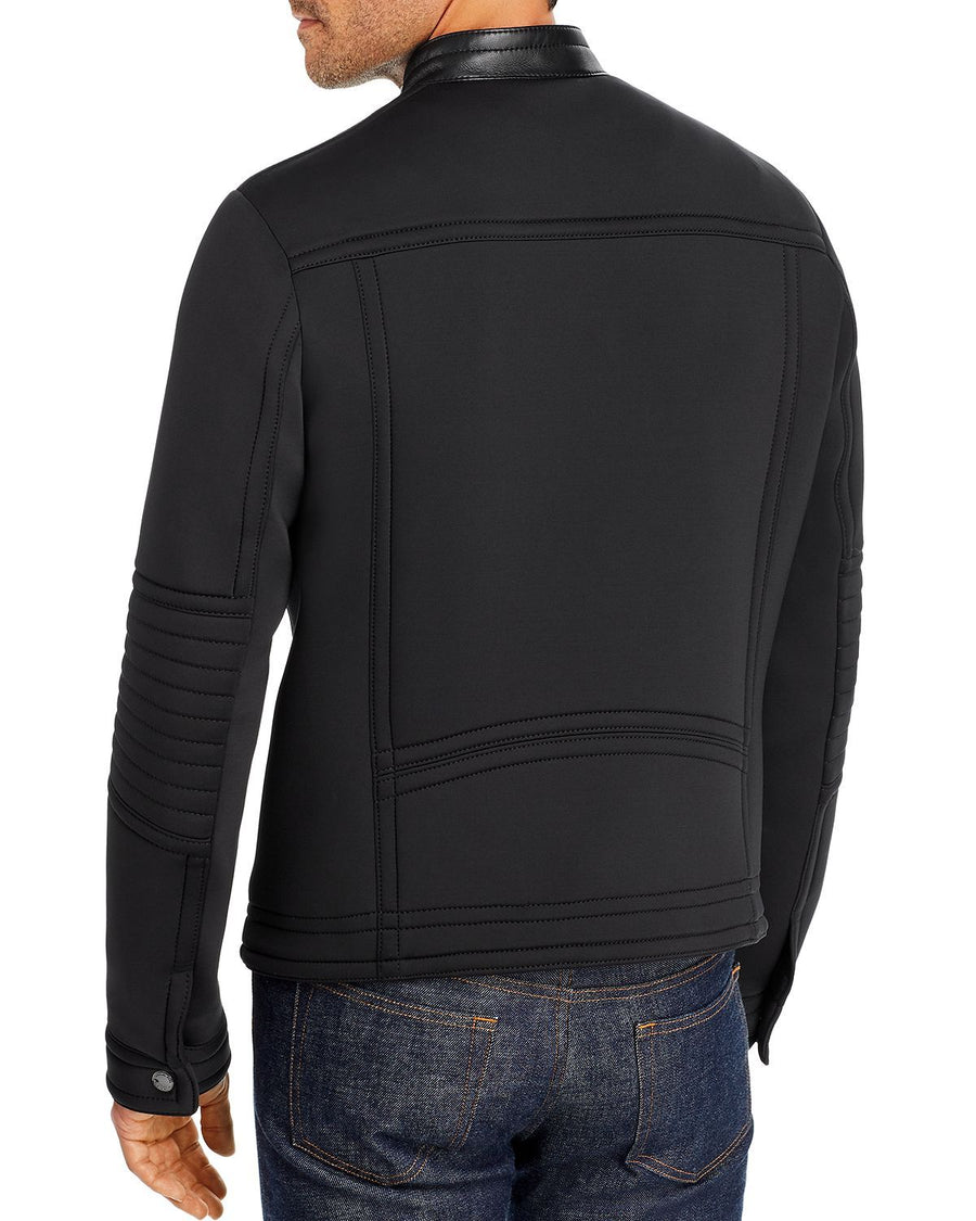 Michael Kors Mixed-media Racer Bomber Jacket Black
