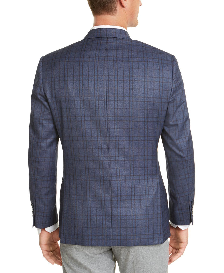 Michael Kors Modern-fit Patterned Blazer Blue